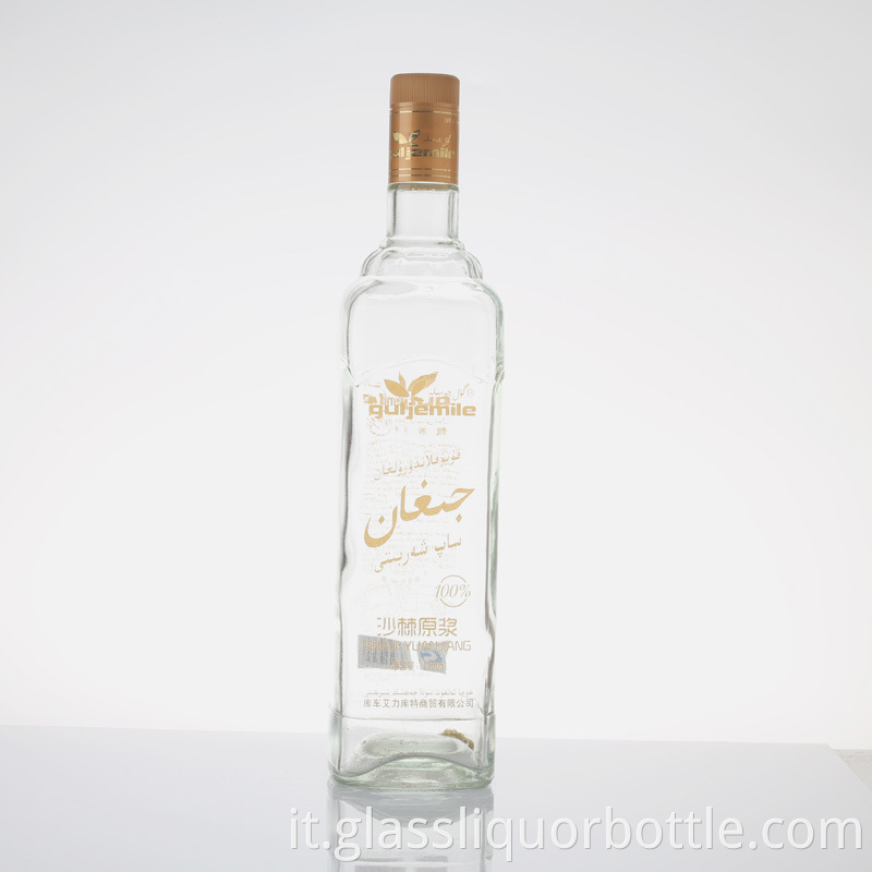 Glass Vodka Bottle With Lid